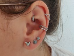 Rookpiercing, Conch, Lobe und Helixpiercing